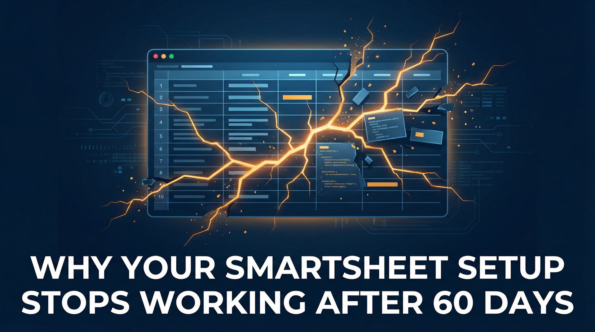 Smartsheet setup breaking down after 60 days